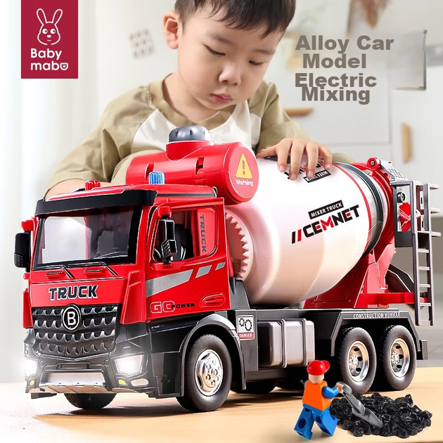 Игрушка Mabaozibao бетономешалка модель, из сплава, для мальчиков - изображение 4