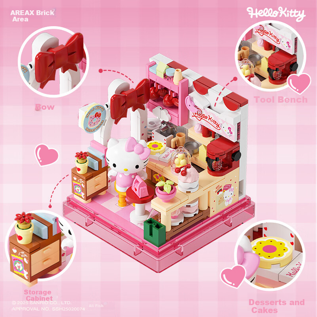 Конструктор AREA-X Brick Area Sanrio Sweet Party House с Куроми - Фото 4 Конструктор AREA-X Brick Area Sanrio Sweet Party House с Куроми - изображение 4