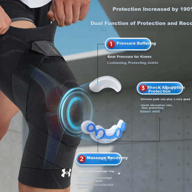 Наколінник Under Armour спортивний, для захисту колінного суглоба, розмір L - Фото 8 Наколінник Under Armour спортивний, для захисту колінного суглоба, розмір L - зображення 8