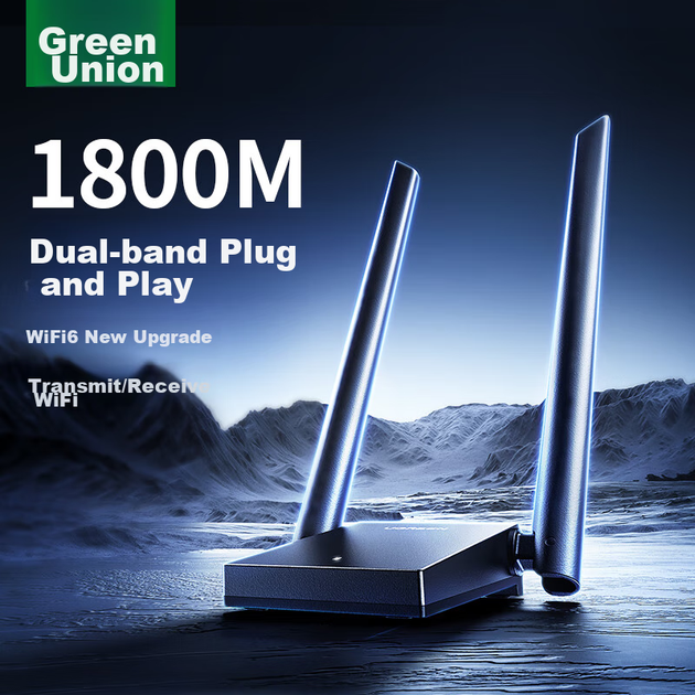 Бездротовий мережевий адаптер UGREEN WIFI6 USB AX1800, гігабітний дводіапазонний 5G, ігровий настільний ноутбук, бездротовий приймач, передавач WIFI, високошвидкісна мережева карта, модель настільного комп'ютера - изображение 12