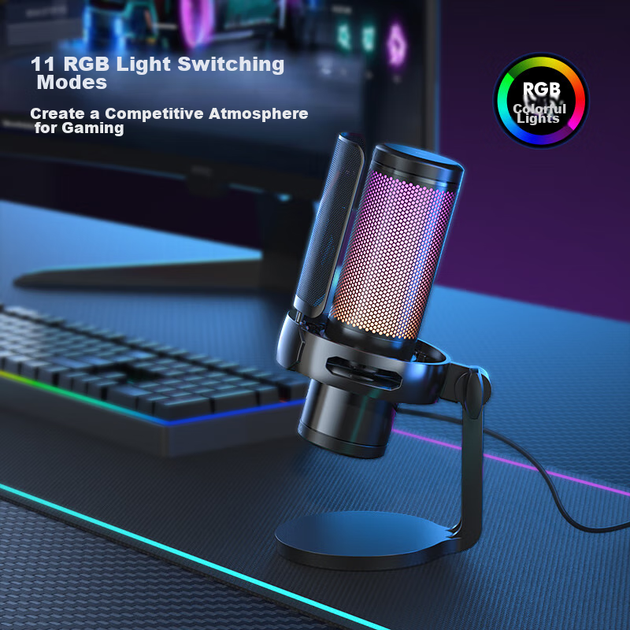 Микрофон компьютерный Newmine ZM09 USB с шумоподавлением для стриминга - изображение 8