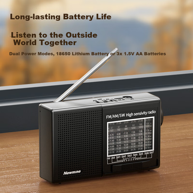Радио Newmine BT526 для пожилых, мини-динамик, FM, перезаряжаемое - изображение 6