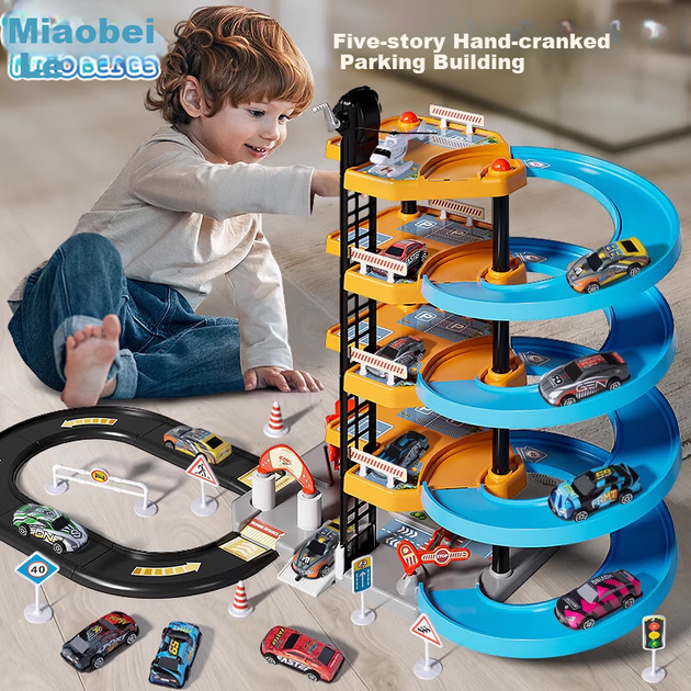Машинка Miaobeile Track Car игрушечная городская парковка, сплав - изображение 11