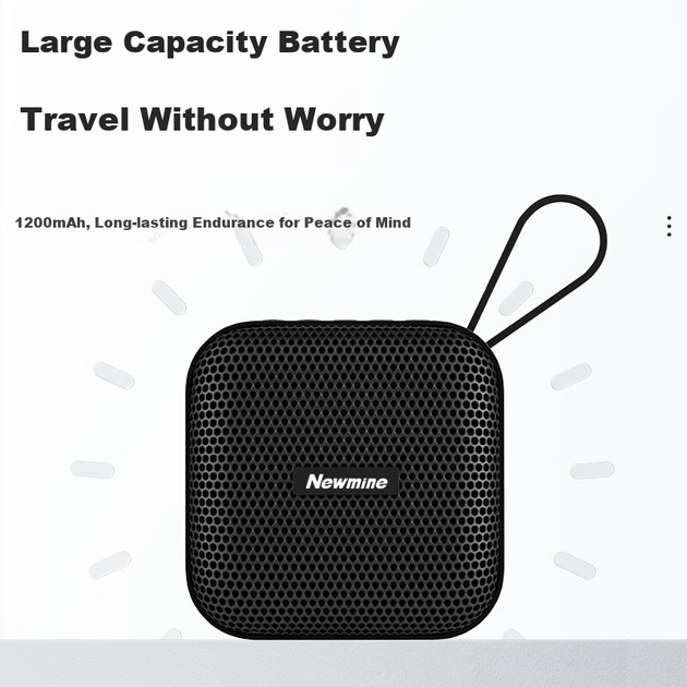 Bluetooth-колонка Newmine BT519, невелика настільна звукова система для дому, бездротовий портативний сабвуфер, міні-програвач голосового зв'язку з високою гучністю для зовнішнього використання - изображение 5
