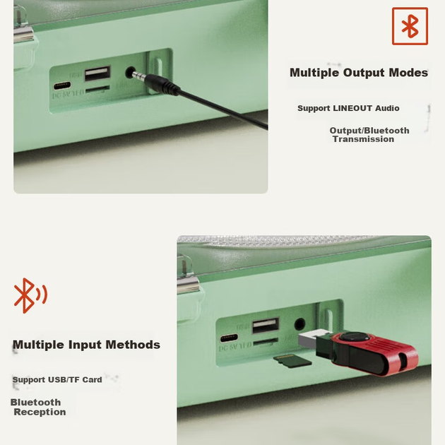 Panda CD-67 Альбом, CD-програвач, Bluetooth-колонка, універсальна домашня аудіосистема із зовнішніми динаміками, програвач дисків для аудіофільських вінілових платівок (білий) - Фото 7 Panda CD-67 Альбом, CD-програвач, Bluetooth-колонка, універсальна домашня аудіосистема із зовнішніми динаміками, програвач дисків для аудіофільських вінілових платівок (білий) - изображение 7