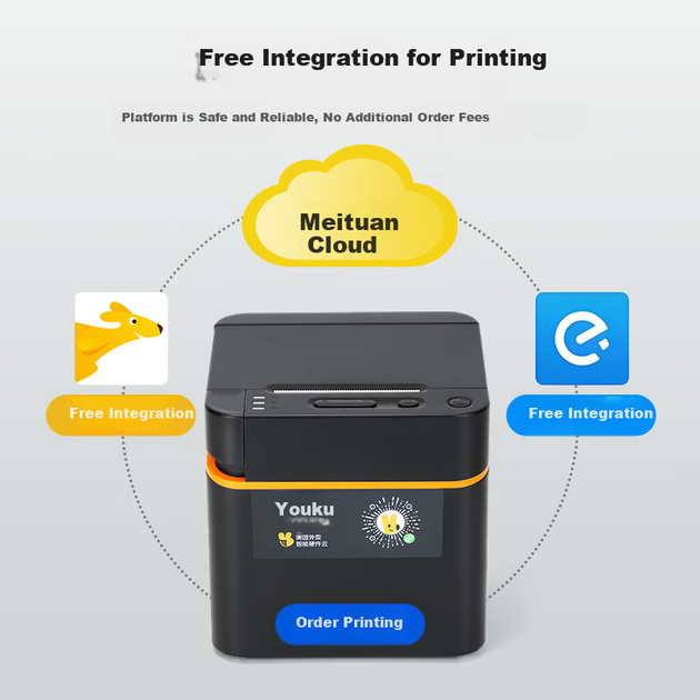 Youku Meituan Takeout Printer Полностью автоматический принтер для приема заказов, беспроводной кассовый аппарат с Wi-Fi и USB, 58 мм, Ele.me JD Takeout Cloud Printing для ресторанов и аптек, голосовая рассылка - зображення 6