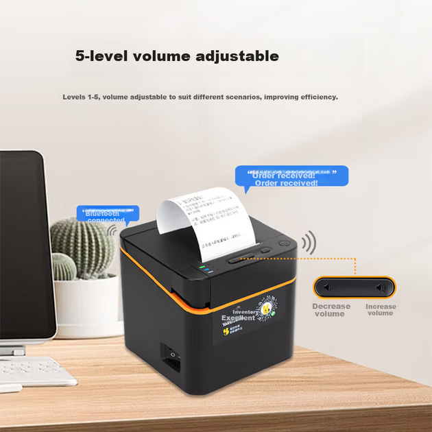 Youku Meituan Takeout Printer Полностью автоматический принтер для приема заказов, беспроводной кассовый аппарат с Wi-Fi и USB, 58 мм, Ele.me JD Takeout Cloud Printing для ресторанов и аптек, голосовая рассылка - зображення 4
