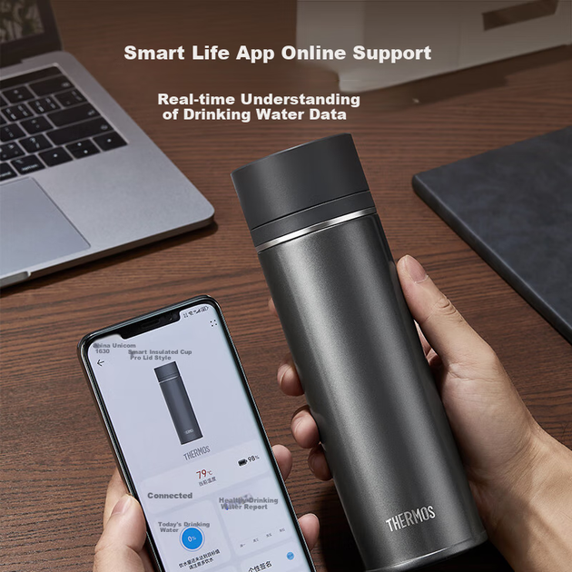 Інтелектуальна ізольована кружка THERMOS, високоякісний 450 мл великої ємності, дисплей температури для гарячої та холодної води для чоловіків та жінок, TEEB-450S WH - Фото 6 Інтелектуальна ізольована кружка THERMOS, високоякісний 450 мл великої ємності, дисплей температури для гарячої та холодної води для чоловіків та жінок, TEEB-450S WH - зображення 6