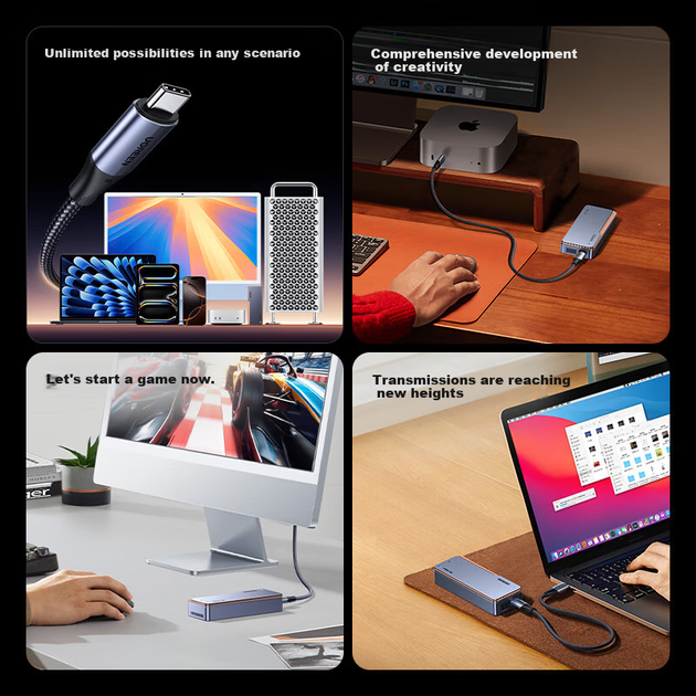 Корпус для жорсткого диска UGREEN 40 Гбіт/с, сумісний з Thunderbolt 5/4/3/USB4, портативний корпус для жорсткого диска M.2 NVMe, підходить для ноутбуків Apple Macmini для підключення твердотільного накопичувача SSD D703 - зображення 6