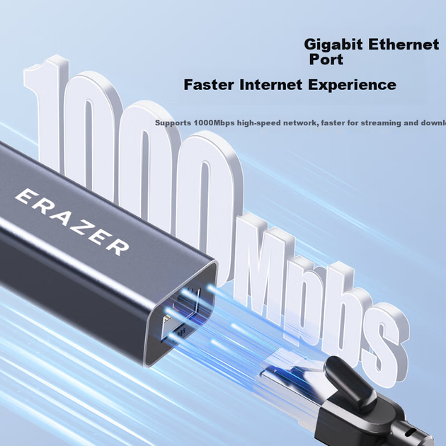 Мережевий адаптер-перетворювач Lenovo Ecosystem Brand Yinengzhe, що перетворює порт Type-C на Gigabit Ethernet, USB-C на RJ45 Gigabit, для ноутбуків - зображення 4