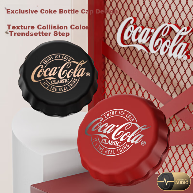 Бездротові навушники Coca-Cola T13 з кришкою від пляшки, напівбездротові навушники, навушники для ігор, кіберспорту, музики та спорту, з шумозаглушенням ENC, тривалим часом автономної роботи, нова модель 2026 року, подарунок для студентів та чоловіків - зображення 4