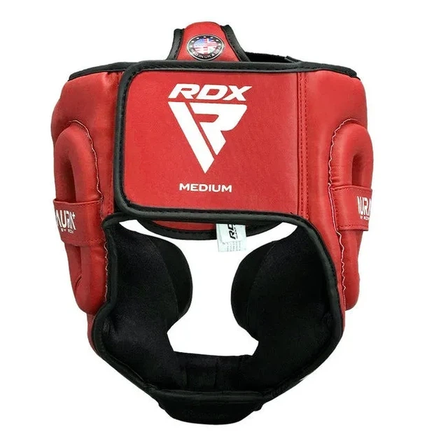 Боксерский шлем RDX PU-кожа XL Красный/Черный - изображение 4