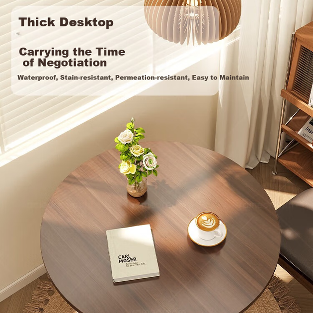 Круглый обеденный стол XIAOJIANGCAI Tulip, ореховое дерево, 70×73 см - изображение 7