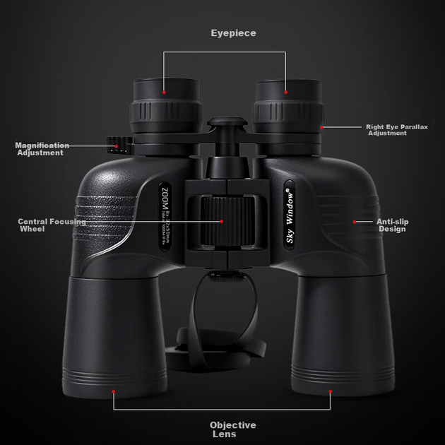 Бинокль Sky Window Telescope, высокоточный профессиональный бинокль ночного видения военного образца с большим увеличением, 50-кратное и более увеличение, позволяет видеть на расстоянии до 10 000 метров. - изображение 6