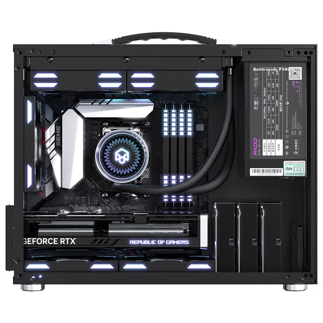 Корпус PADO N4 Black MATX, поддержка водяного охлаждения 240 мм, портативный настольный компьютерный корпус, миниатюрные боковые панели с прозрачным стеклом, поддержка видеокарт длиной до 360 мм. - изображение 9