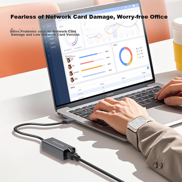 Сетевая карта Lenovo Ecosystem Yinengzhe USB 3.0 Gigabit Wired Network Card в кабель RJ45 Ethernet, конвертер, разветвитель, адаптер гигабитного сетевого порта, USB-конвертер Ethernet для ноутбуков и настольных компьютеров. - изображение 5