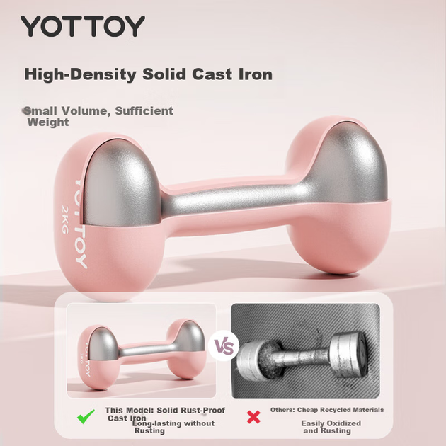 Гантелі Yottoy з фіксатором для чоловіків та жінок, домашнє фітнес-обладнання, силові тренування в гуртожитку, формування м'язів, темно-сині 6 кг * 2 - изображение 6