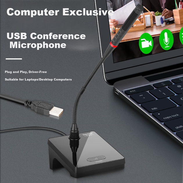 Микрофон Depusheng U150 конденсаторный USB с гибкой стойкой для конференций - изображение 6