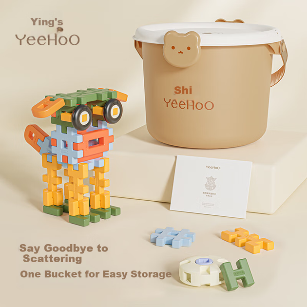 Конструктор YEEHOO Creative Builder м'який силіконовий 106 деталей - Фото 5 Конструктор YEEHOO Creative Builder м'який силіконовий 106 деталей - зображення 5
