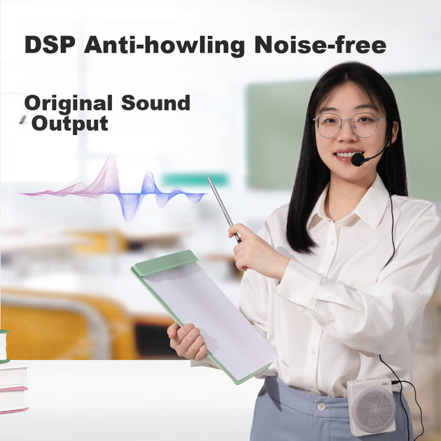 Мегафон Deli поясной с микрофоном, Bluetooth и слотом для карты, 10 Вт, розовый - изображение 3