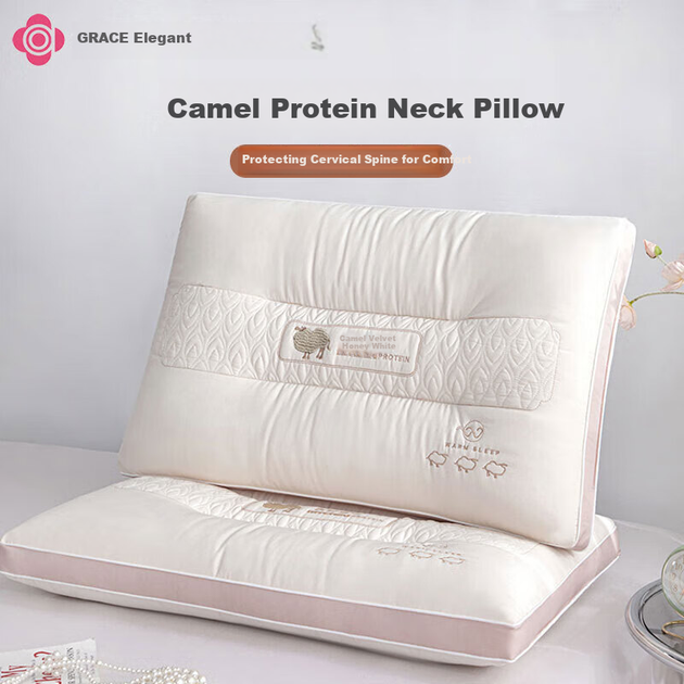 Подушка Grace Pillow формообразующая с верблюжьей шерстью средняя, 45x70см, набор 2 шт - Фото 5 Подушка Grace Pillow формообразующая с верблюжьей шерстью средняя, 45x70см, набор 2 шт - изображение 5