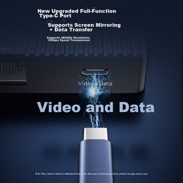 Розширювальна док-станція Acasis Type-C3.2, USB-C з двома HDMI-портами, чотириекранний дисплей, повнофункціональний відеопорт C 4K60Hz, 10G сумісний з Mac Thunderbolt DS-0203 - зображення 5