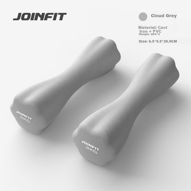 Гантелі JOINFIT маленькі жіночі з пластиковим покриттям, 2кг, пара, FS005DE-J - зображення 5