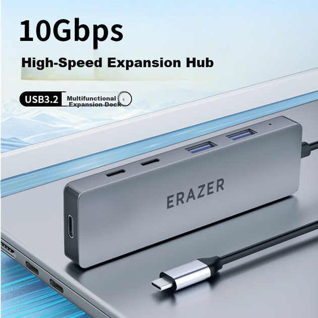 Док-станция расширения Lenovo Ecosystem Brand Yinengzhe Type-C, разветвитель USB 3.2, высокоскоростная док-станция расширения 10 Гбит/с, концентратор, удлинительный кабель для ноутбука. - изображение 4
