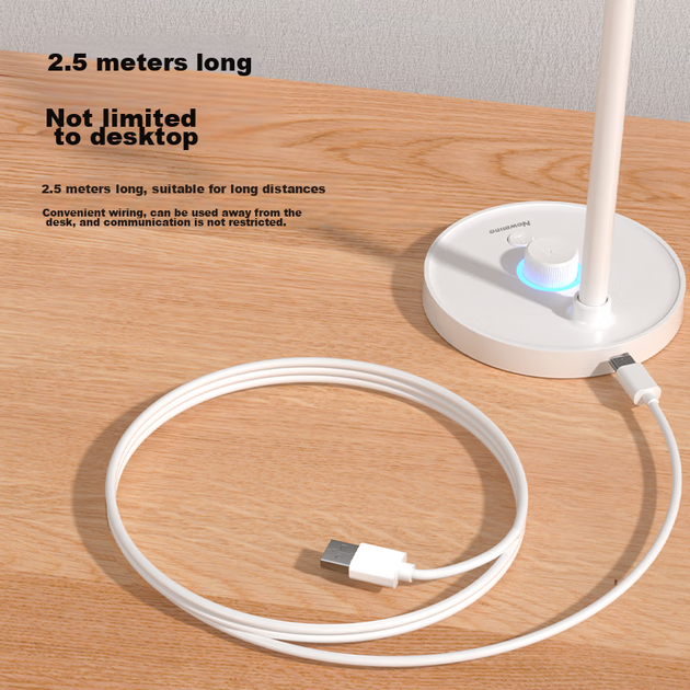 Микрофон Newmine ZM06 USB игровой настольный конденсаторный, белый - Фото 8 Микрофон Newmine ZM06 USB игровой настольный конденсаторный, белый - изображение 8