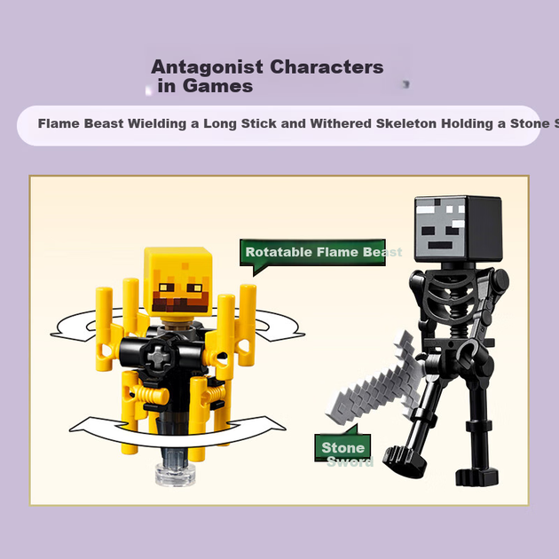 LEGO Minecraft 21266 Битва в лаві Ніжнього світу, будівельні блоки, іграшка для хлопчиків та дівчаток, подарунок на День захисту дітей, прикраса - Фото 8 LEGO Minecraft 21266 Битва в лаві Ніжнього світу, будівельні блоки, іграшка для хлопчиків та дівчаток, подарунок на День захисту дітей, прикраса - зображення 8