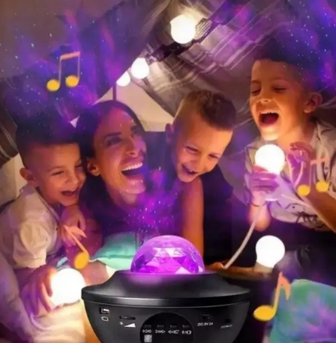 Стильный Bluetooth проектор-ночник с изображением звездного неба Черный - изображение 6