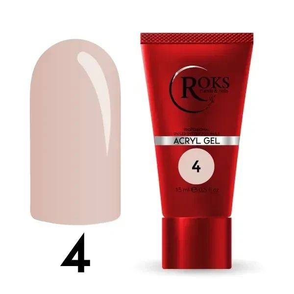 Акрил гель для нігтів ROKS Acryl Gel №04 15 мл - Фото 3 Акрил гель для нігтів ROKS Acryl Gel №04 15 мл - зображення 3