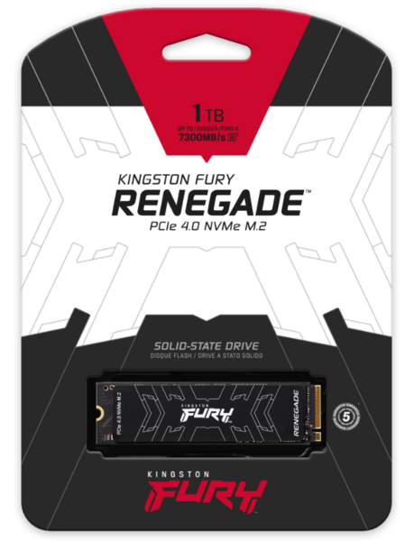 SSD накопичувач Kingston Fury Renegade PCIe 4.0 NVMe M.2 1TB - Фото 3 SSD накопичувач Kingston Fury Renegade PCIe 4.0 NVMe M.2 1TB - изображение 3