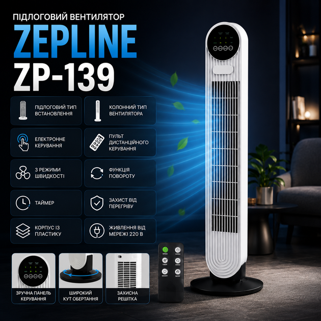 Напольный вентилятор Zepline ZP-139 - изображение 4