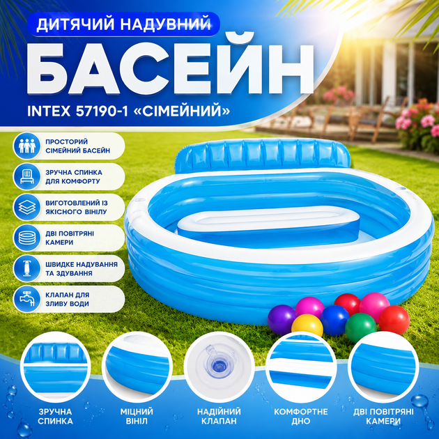 Детский надувной бассейн Intex 57190-1 «Семейный» - изображение 3
