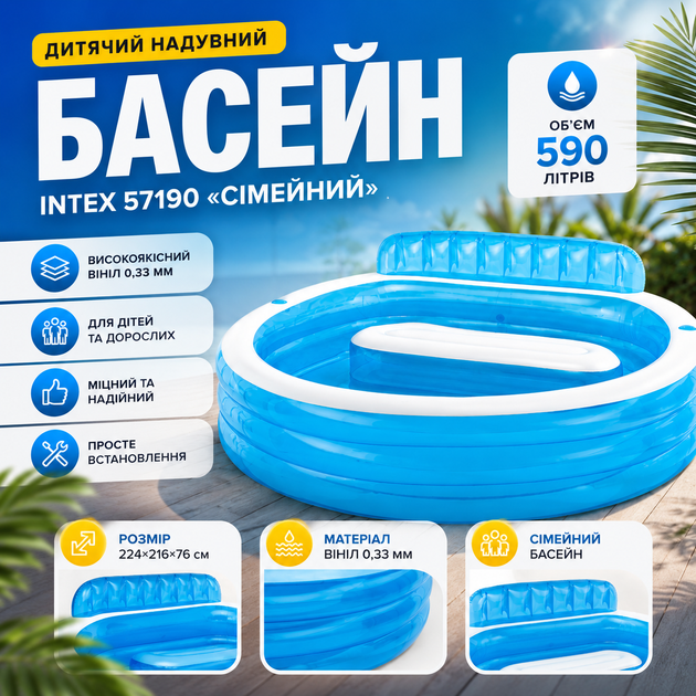 Детский надувной бассейн Intex 57190 Семейный - изображение 2
