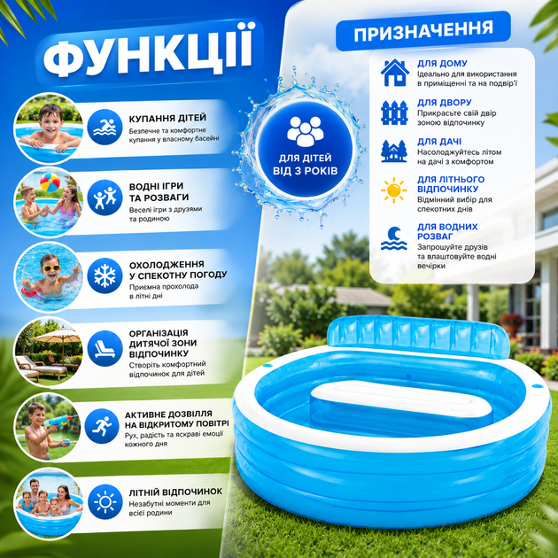 Детский надувной бассейн Intex 57190 Семейный - изображение 4