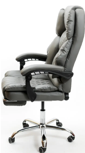 Офисное кресло Diego Comfort Pro серое Офисное компьютерное кресло до 120 кг Офисное кресло с подставкой для ног - изображение 8