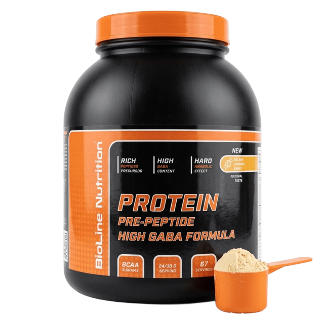 Сироватковий протеїн для росту м'язів BioLine Nutrition GABA Formula 80% 2 кг Банка Золотиста карамель - Фото 1 Сироватковий протеїн для росту м'язів BioLine Nutrition GABA Formula 80% 2 кг Банка Золотиста карамель - зображення 1