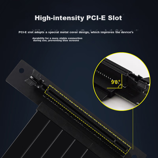 Подовжувач відеокарти LinkStone PCIe 4.0, 20 см, кабель-адаптер, сумісний з подовжувачем PCIe 3.0 X16, вертикальне встановлення, підходить для комп'ютерних відеокарт, вертикальне встановлення, універсальний, без втрат - зображення 8