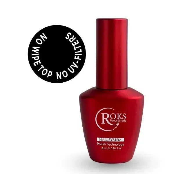 Топ без липкого слою Top No Wipe No UV Filters ROKS 8 мл - Фото 1 Топ без липкого слою Top No Wipe No UV Filters ROKS 8 мл - зображення 1