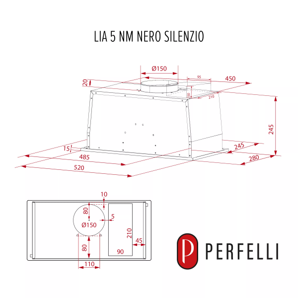 Вытяжка perfelli lia 5nm nero silenzio - изображение 10