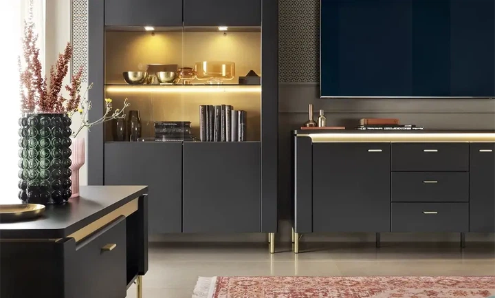 Тумба под телевизор Frisco Norica LAZF01 1553х400х700 мм Черный матовый (23124-LAZF01) - изображение 3