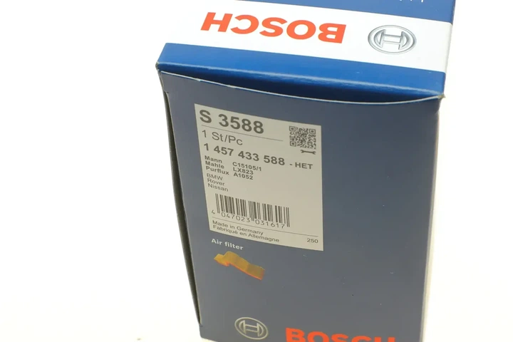 Повітряний фільтр BOSCH 1457433588 BMW X3, 5 Series, 1 Series, 3 Series; Land Rover Freelander 13712246997, 13712246995, 11122249680 - изображение 6