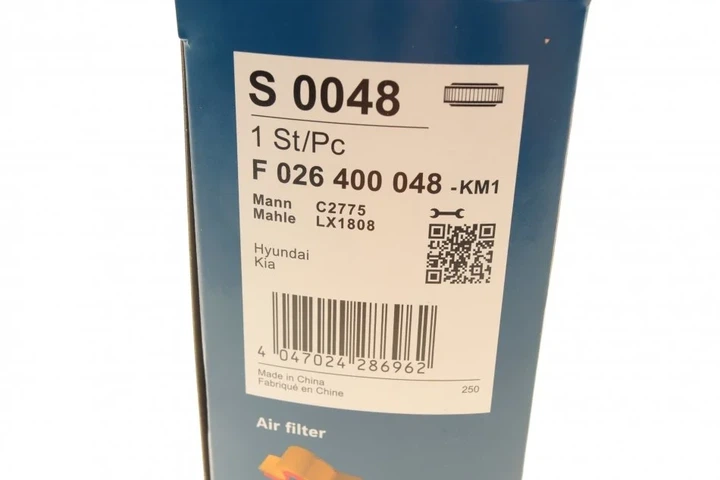 Повітряний фільтр BOSCH F 026400048 KIA Rio, Magentis, Carens; Hyundai Accent S281131G000, 281131G000, 2811316000 - Фото 7 Повітряний фільтр BOSCH F 026400048 KIA Rio, Magentis, Carens; Hyundai Accent S281131G000, 281131G000, 2811316000 - зображення 7
