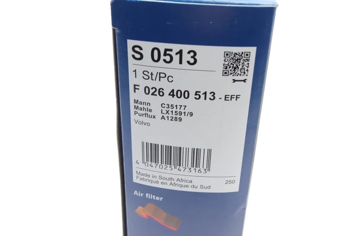 Повітряний фільтр BOSCH F 026 400 513 Volvo S60, V70, V60, XC60, XC70, S80 31370161 - зображення 7