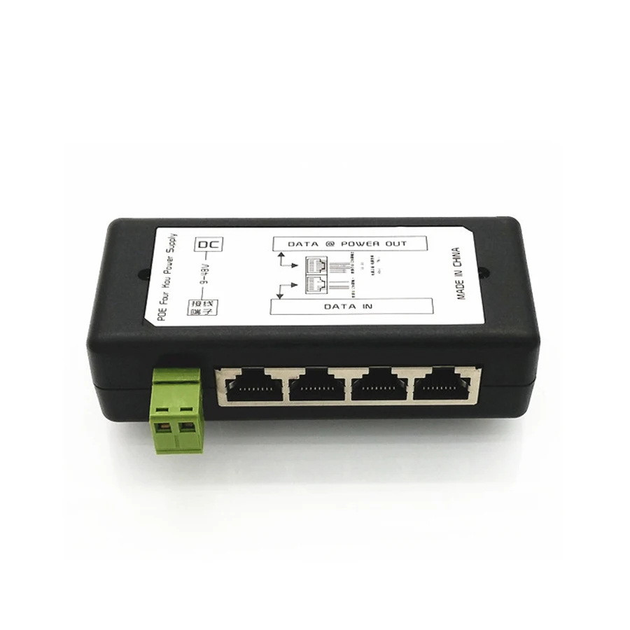 Инжектор PoE 4 портовый LAN Port Passive DC12V-48V(upto 10A) в корпусе IEEE802.3af/at 10/100 Mbps CCTV - изображение 3