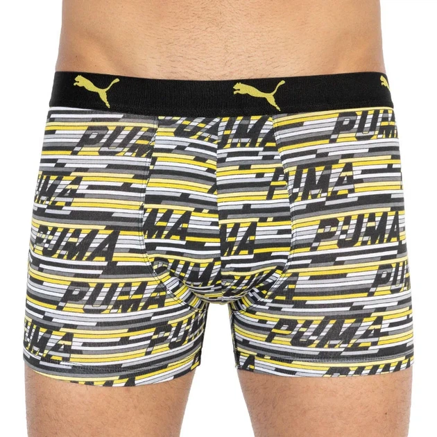 Трусы-боксеры Puma 95% хлопок 5% эластан M серый желтый - изображение 2