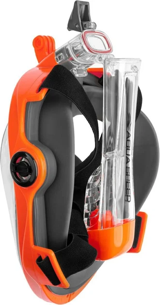 Повнолицьова маска AQUA SPEED силікон S/M чорна помаранчева - зображення 4