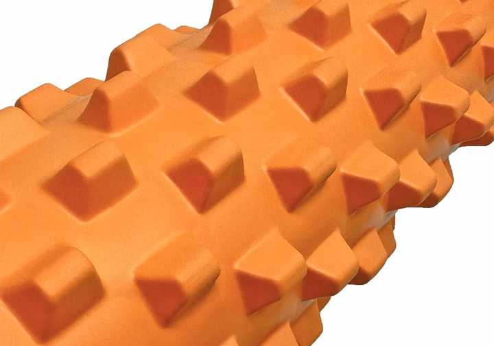 Масажний ролик EasyFit EVA 45 см Оранжевий 3D поверхня - зображення 2